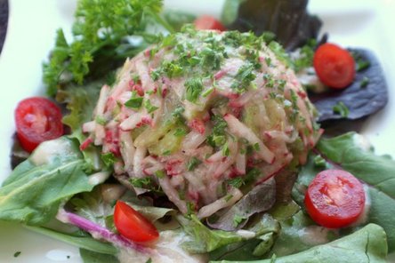 Radish Salad with Onion Vinaigrette 