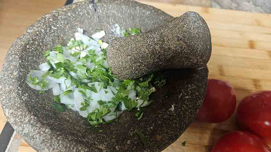 Veg in Molcajete. 